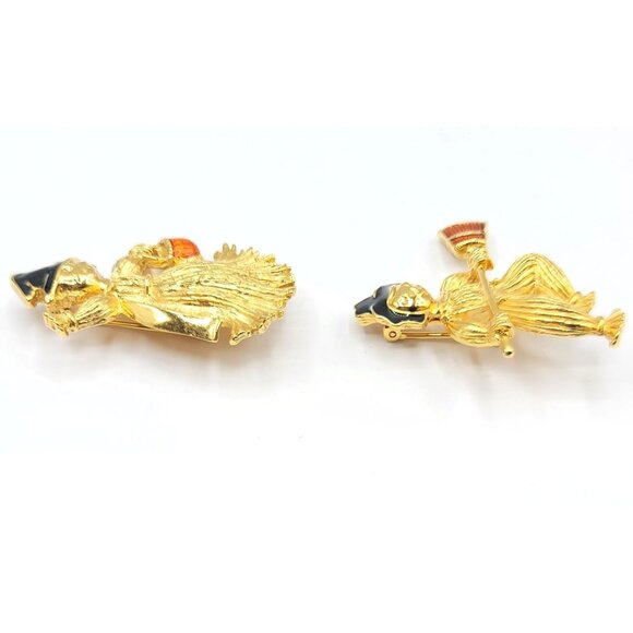 Avon Mr. Mrs. Scarecrow Pair Brooches Pins - Picture 3 of 9